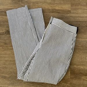 Zara Women's Large Navy Striped Seersucker Straight Leg Pants